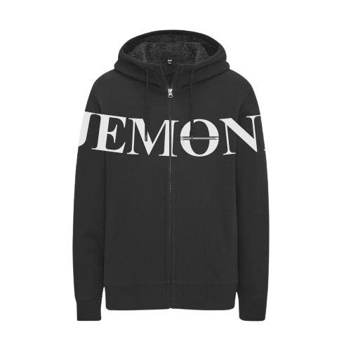 Marseille Black Zip-Through Fleece Hoodie